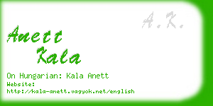 anett kala business card